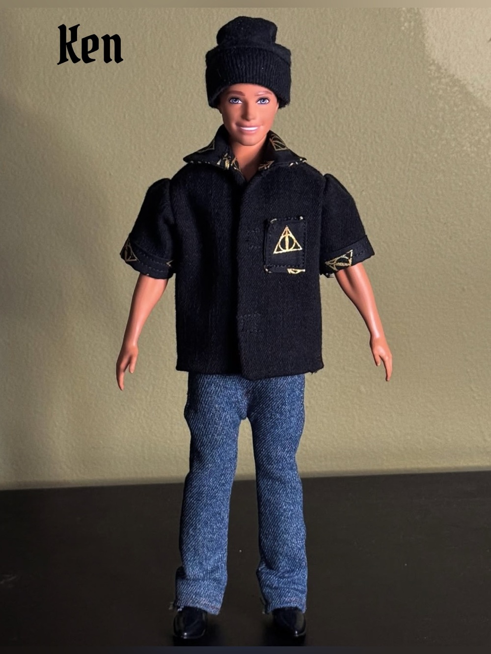 Black and Gold denim doll shirt